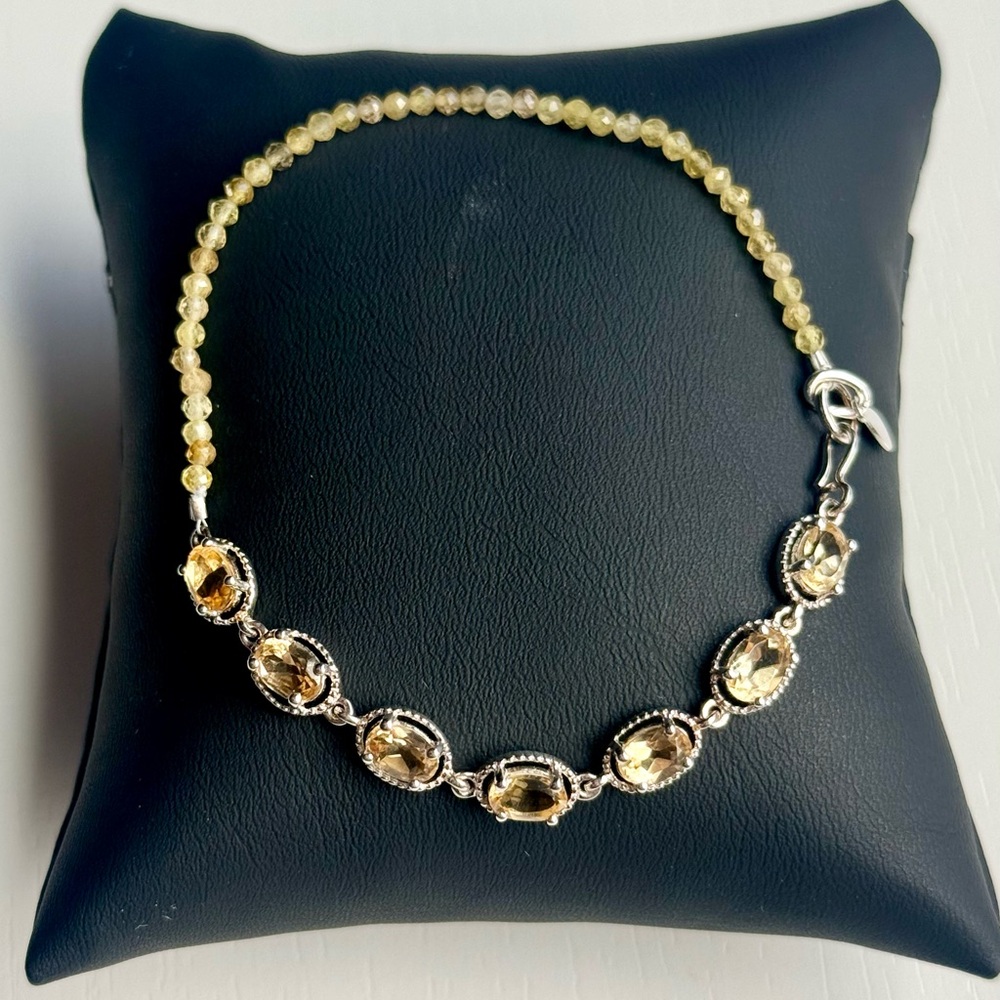 Pita Dewar Citrine Sterling Silver Bracelet - Curated Artisanal Collection